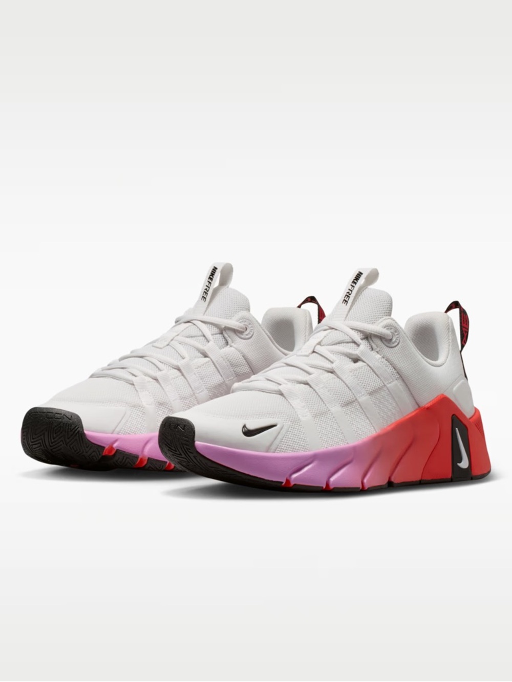 Nike Women's White Pink Red Gradient Athletic Shoes